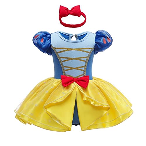 Dressy Daisy Infant Baby Girl Princess Dress Costume Romper Tulle Tutu Fancy Birthday Halloween Bodysuit Outfit with Headband