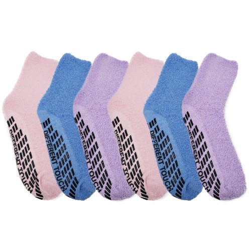 Non Slip Hospital Socks for Men Women Cozy Fuzzy Home Lounge Slipper Socks
