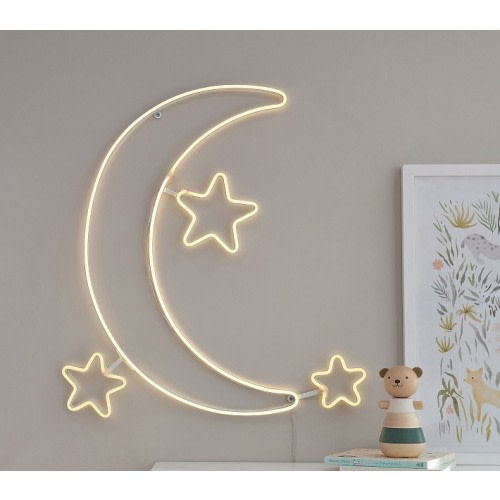 Moon And Stars Lit LED Decor