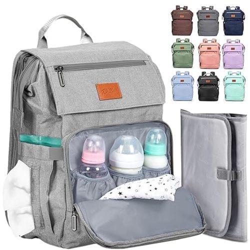 PILLANI Baby Diaper Bag Backpack - Baby Bags for Girls & Boys, Large Waterproof Diaper Backpack - Baby Shower Gifts & Registry Must Haves - Travel Diaper Bags with Changing Pad - Stuff for Newborn