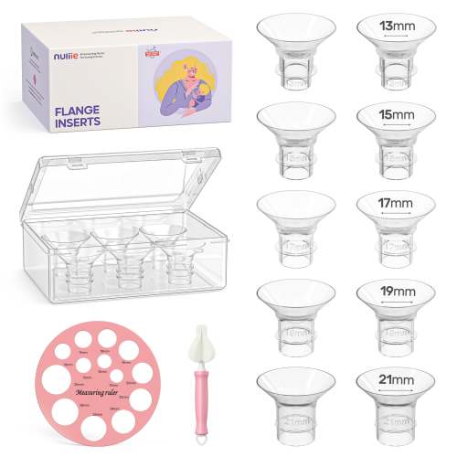 Nuliie Flange Inserts for Most Breast Pump, With Circular Measuring Ruler