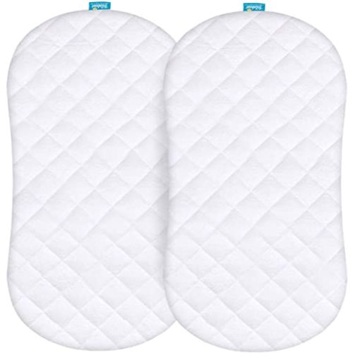 Waterproof Bassinet Mattress Pad Cover Compatible with Halo BassiNest Flex, Baby Bassinet, 2 Pack, Ultra Soft Viscose Made from Bamboo Terry Surface, Breathable and Easy Care