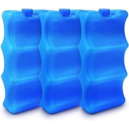 Pack of 3 Reusable Ice Packs for Breastmilk Storage, Bottle Ice Packs for Cool Cooler Bag, Breakfast, Lunch, Baby Bottles, Beer, Camping and Travel