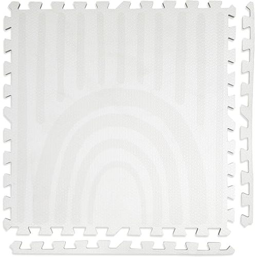 Play Platoon Non-Toxic Large Kids Play Mat, 16 Foam Mat Tiles 96 x 96 inch - Extra-Thick Interlocking Comfortable 24 x 24 in. Puzzle Baby Play Mats for Floor, Neutral Baby Play Mat Rug for Toddlers