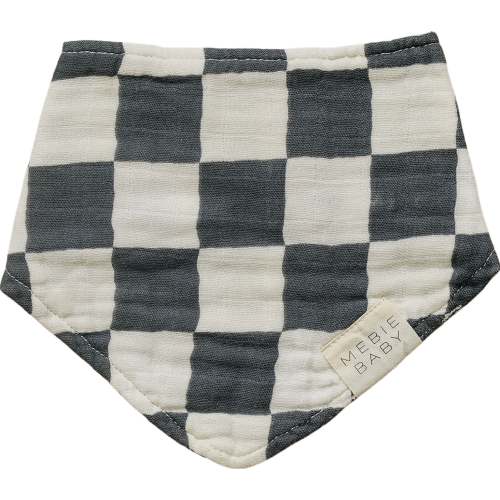 Charcoal Checkered Muslin Bib - Wornwildboysapparel