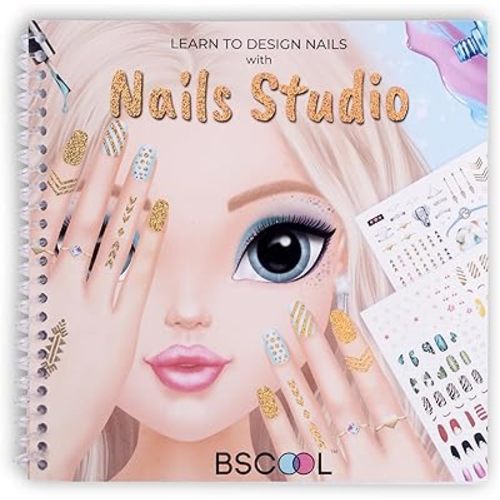 BSCOOL - Drawing, Coloring & Activity Book. Nail Design Book with Stickers and Guides. Fashion Design Sketchbook for Kids 5 and up. Little Designer Creativity Book - Nail Sticker Book. Gift for Girls
