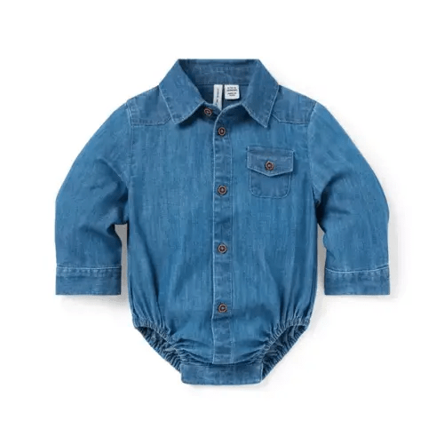 Baby Hudson Wash Baby Chambray Bodysuit by Janie and Jack