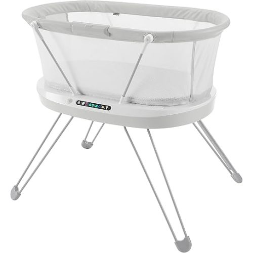Fisher-Price Baby Bedside Sleeper Luminate Bassinet with Sound Detection plus Customizable Lights Music and Sounds for Newborns 0+ Months