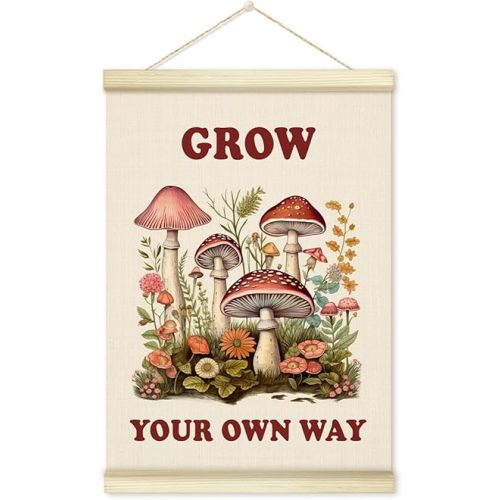 Zyoge Mushroom Poster Hanger Frame, Poster Frames Artwork Canvas Wall Art Prints, Mushroom Wall Decor Art Prints Hanging For Bedroom Nursery Living Room 12x16 Inch - 03