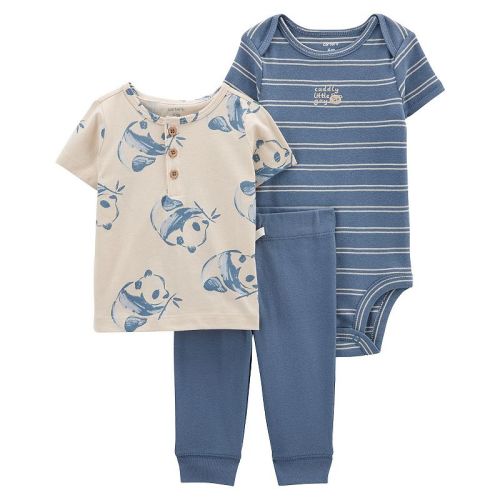 Baby Boy Carter's Panda Bear Bodysuit, Tee & Pants Set