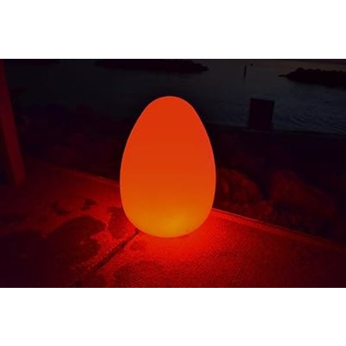 Main Access Alpha: 18 Inch Color Changing LED Light Egg; Wireless, Rechargeable Large Sized Indoor Outdoor Accent Light