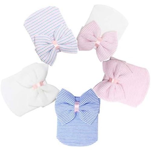 Zando Newborn Hospital Hat Toddler Beanie Baby Boy Girl Knot Headbands with Big Bows Infant Baby Nursery Caps