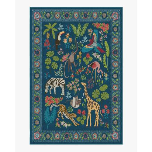 Jingle Jungle Royal Blue Rug - 6' x 9'