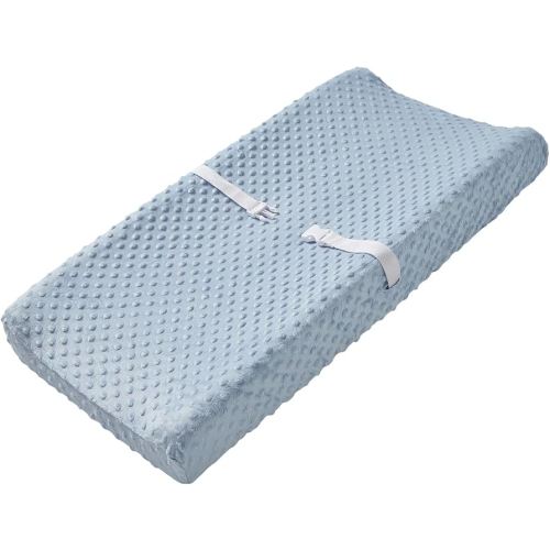 Baby Changing Pad Cover, Super Soft Plush Dot Diaper Changing Table Covers for Baby Girls and Boys, Ultra Comfortable, Safe for Babies, Fit 32"/34'' x 16" Pad (SkyBlue)