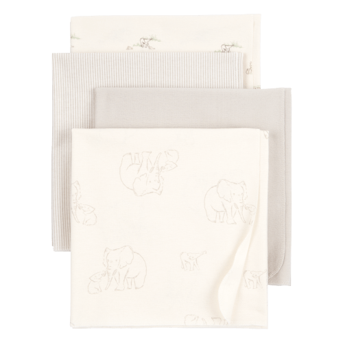 White/Grey Baby 4-Pack Elephant Receiving Blankets | Carter’s Oshkosh Canada