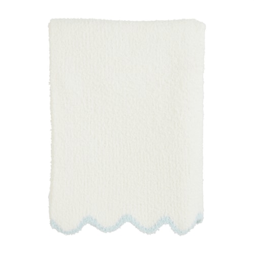 Blue Scallop Chenille Blanket