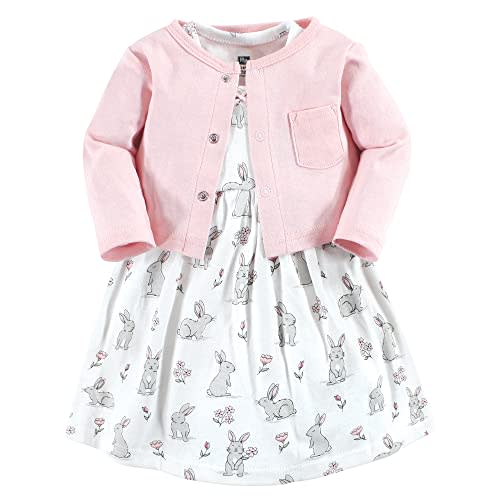 Hudson Baby Baby Girls' Cotton Dress and Cardigan Set