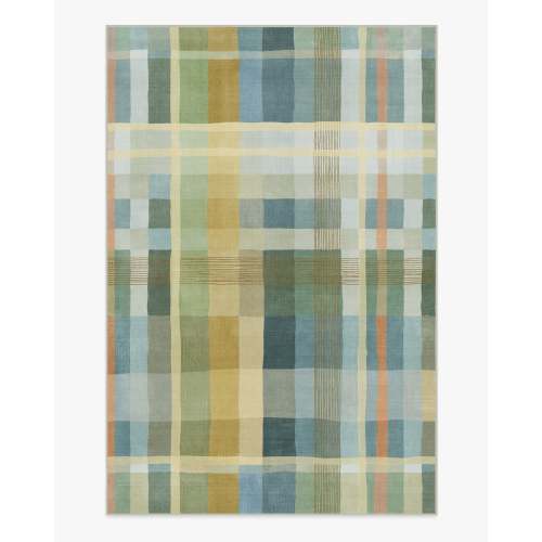 Margot Plaid Blue Flatwoven Rug | Ruggable US