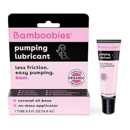 Bamboobies Women's Breast Pump Lubricant and Nipple Cream, Coconut Oil Base, Cream for Breastfeeding, 0.5 Oz Tube