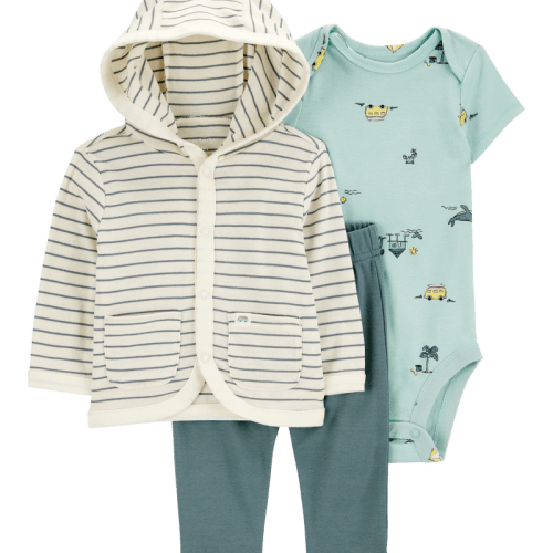 Multi Baby 3-Piece Striped Hooded Pant Set | Carter’s Oshkosh Canada