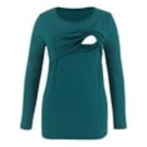 Frostluinai Savings Clearance Women's Maternity Nursing Tops Long Sleeve Breastfeeding Shirts Scoop Neck Solid Shirt Pregnancy Clothes