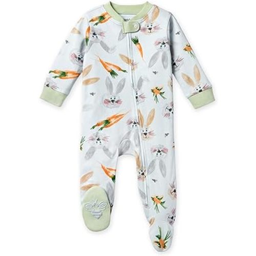 Burt's Bees Baby Girls Pajamas, Sleep and Play Loose Fit, 100% Organic Cotton Soft One-piece PJs, Sizes NB to 6-9 Months