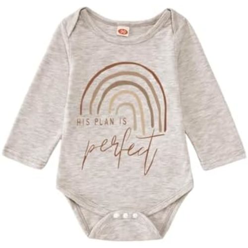 Newborn Baby Boy Girl Bodysuit Answered Prayer Rainbow Onesie Romper Pregnancy Announcement Jumpsuit Outfit Clothes