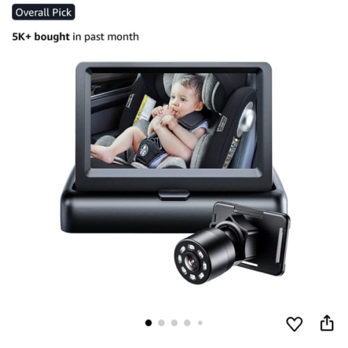 Itomoro Baby Car Mirror, View Infant in Rear Facing Seat with Wide Crystal Clear View,360° Rotation Plug and Play Easy Install baby car monitor 1080p