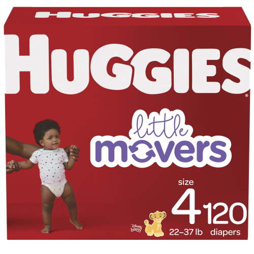 Huggies Snug & Dry Little Movers Diapers, Size 4, 120 Ct