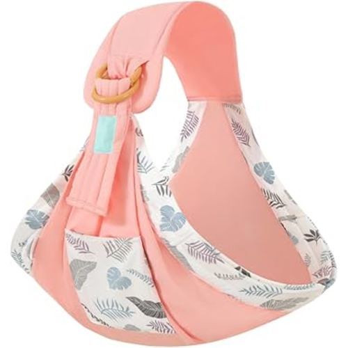 Baby Sling Carrier, Cotton Baby Carrier Newborn to Toddler (7-33 Pounds), Lightweight, Ring Sling, Baby Carrier (Pink)