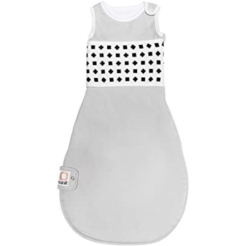 Nanit Breathing Wear Sleeping Bag – 100% Cotton Baby Sleep Sack - Works Pro Baby Monitor to Track Breathing Motion Sensor-Free, Real-Time Alerts, Size Medium, 6-12 Months, Pebble Grey