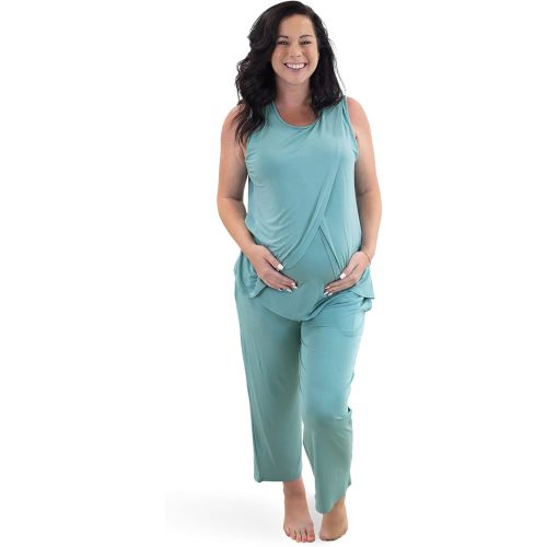 Kindred Bravely Tulip Hem Short Sleeve Maternity Pajama Lounge Set