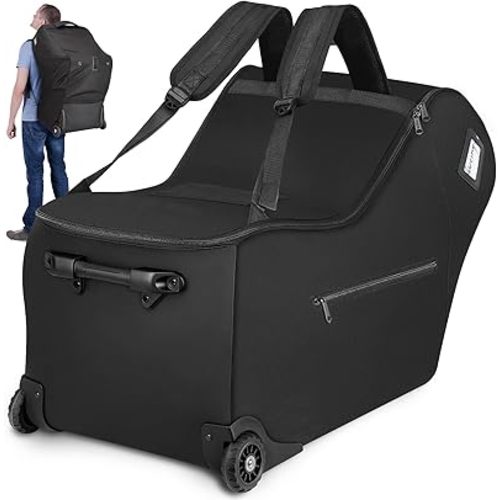 YOREPEK Carseat Bags for Air Travel with Wheels Fit for Doona Car Seat without Base, Fit for Nuna Pipa Car Seat and Base, Infant Car Seat Travel Bag Backpack,Carseat Carrier for Airport with a Pocket