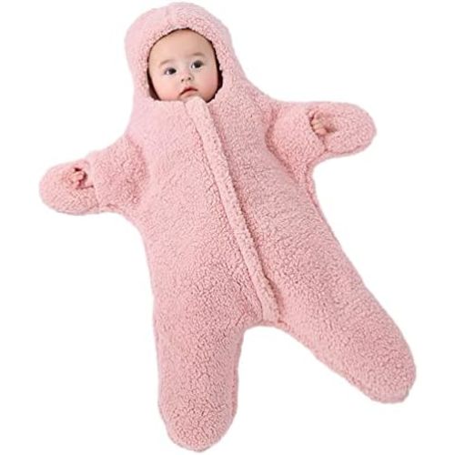 Newborn Baby Boy Girl Winter Jumpsuit Outfit Hooded Onesie Thick Bodysuit Romper Cartoon Starfish Panda Coat
