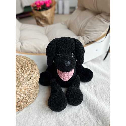 Crochet Dog plushie, Cute Labrador Toy, Labrador Retriever Toy, Baby Shower Gift, New Baby Gift, New Mom Gift, black lab nursery