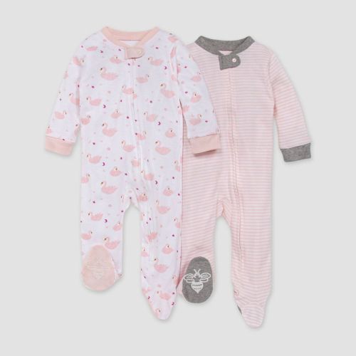 Burt's Bees Baby® Girls' 2pk Graceful Swan Sleep N' Play - Pink, Size: 6-9M