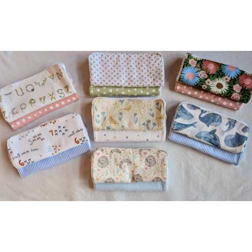 Cotton Flannel and Terry Cloth Burp Cloths- Set of 2