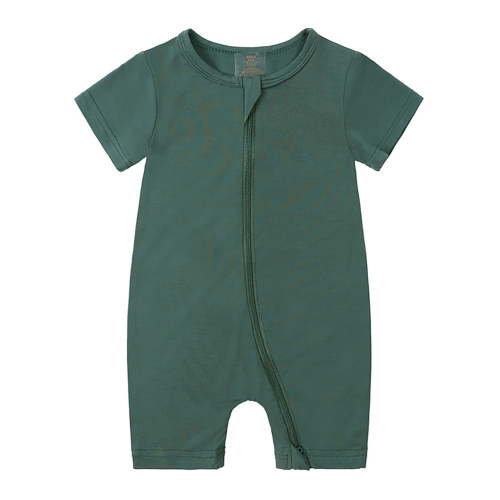 SXIMEE Unisex Baby Buttery-Soft Short Sleeve Romper with Bamboo Viscose Made, 2 Way Zipper Sleeper Pajamas