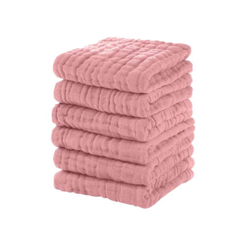 Baby Washcloths 100% Organic Cotton Face Towels 6 Pack Wash Cloths for Baby 12x12in Soft and Absorbent Baby Wipes