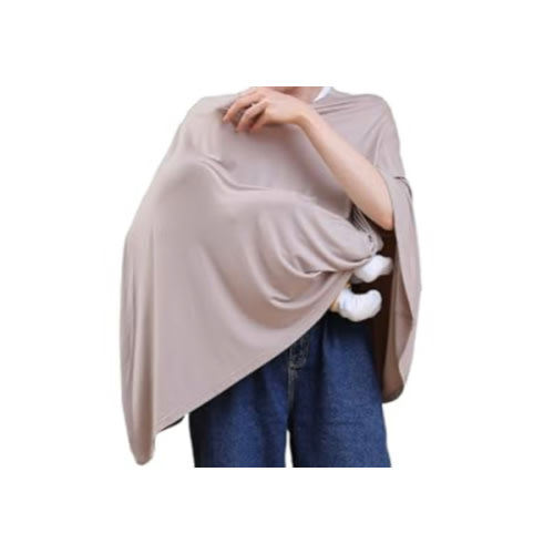 Multi-use Nursing Cover for Breastfeeding, 360°Full Coverage Nursing Poncho, Rayon Soft & Breathable Breastfeeding Cover up (Smooth Rayon, Warm Taupe)