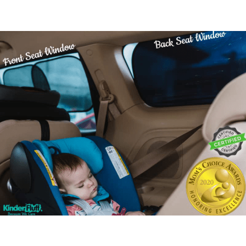 kinder Fluff Car Window Shade (4Pack)-The Only Certified Car Window Sun Shade for Baby Proven to Block 99.95% UVR - Mom's Choice Gold Award - Car Seat Sun Protection - Standard - 20x12in (51x31cm) - 2 Semi-Transparent + 2 Transparent