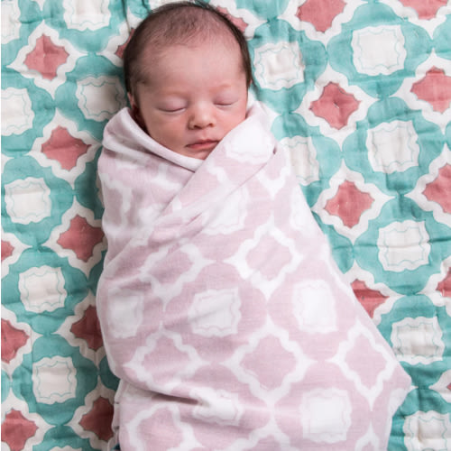 Malabar Baby | Block Printed Receiving Blanket | Miami Dohar