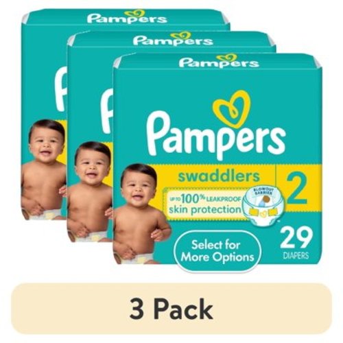(3 pack) Pampers Swaddlers Diapers, Size 2, 29 Count (Select for More Options)