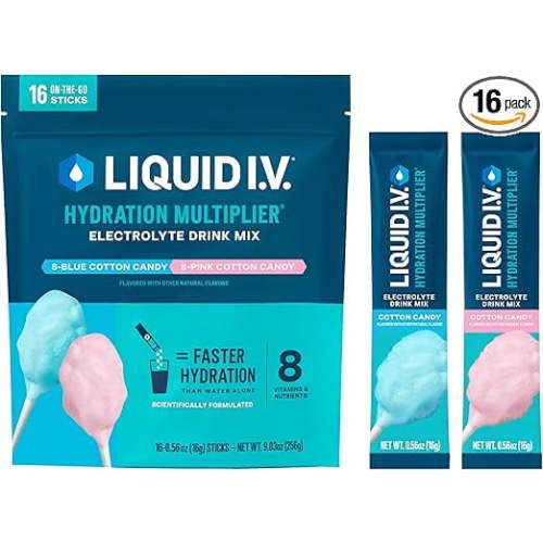 Liquid I.V.® Hydration Multiplier - Cotton Candy | Electrolyte Powder Drink Mix | 1 Pack (16 Servings)