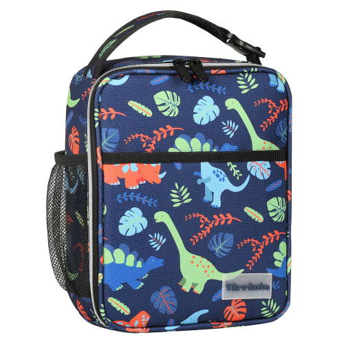 Tirrinia Insulated Lunch Bag for Men Women, Portable Compact Cooler Tote, Dinosaur