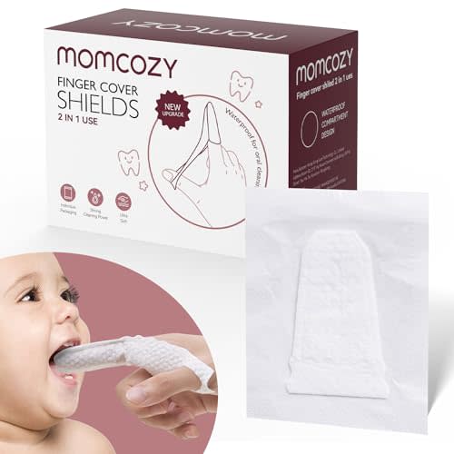 Momcozy Baby Finger Toothbrush, Baby Wipes Toothbrush, Tooth and Gum Wipes Tongue Cleaner, Baby Oral Cleaner, Infant Toothbrush Toddler Toothbrush 30 Count
