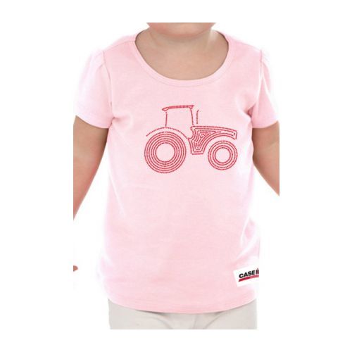 Pink/Red Rhinestones Infant and Toddler Tee with Case IH Logo Sewn Patch-160052 » Case IH Licensed Products
