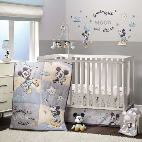 Disney Baby Moonlight Mickey Mouse 3-Piece Nursery Crib Bedding Set– Lambs & Ivy