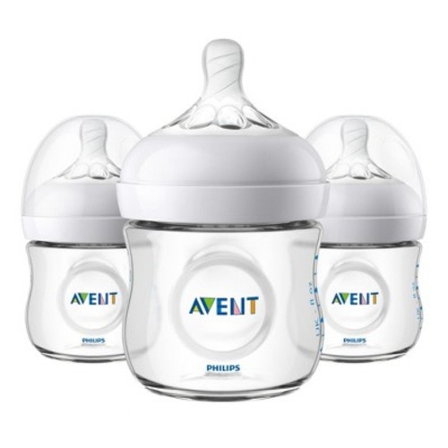 Philips Avent Natural Baby Bottle - Clear - 4oz - 3pk