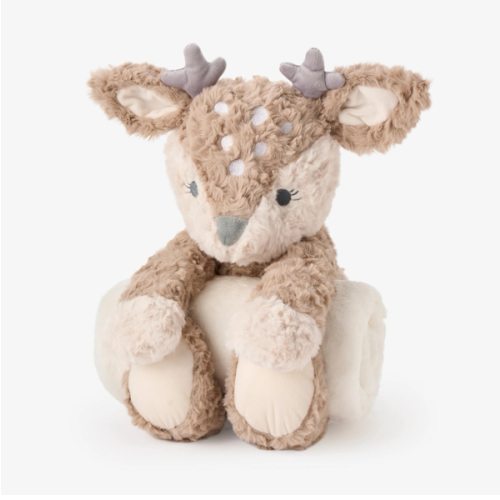 Fawn Bedtime Huggie Plush Toy with Blanket